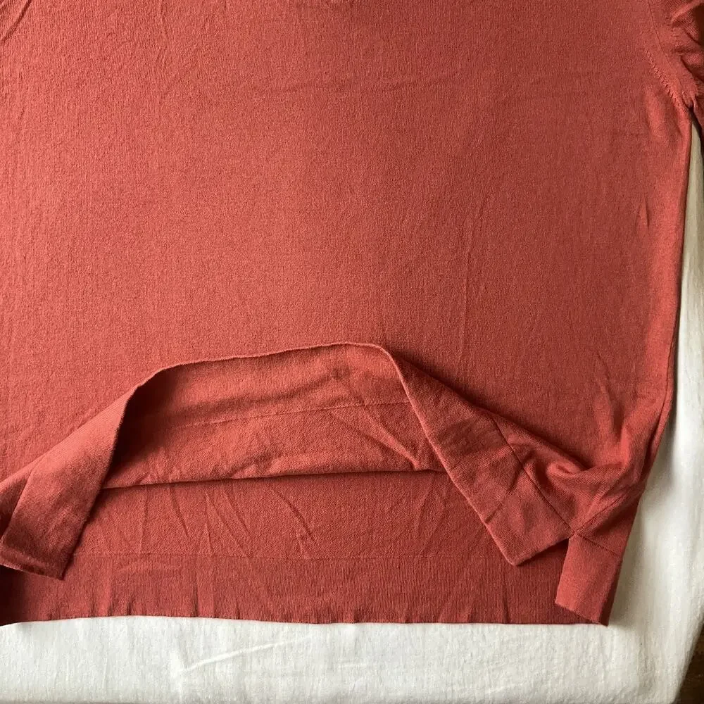 Banana Republic Men Polo L Rust Classic Button Short Sleeve